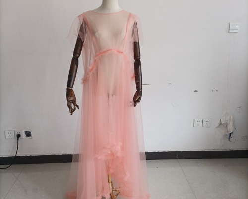 マタニティドレス　pink 人気上昇！ピンク 妊婦ドレス マタニティ 写真撮影 シースルー