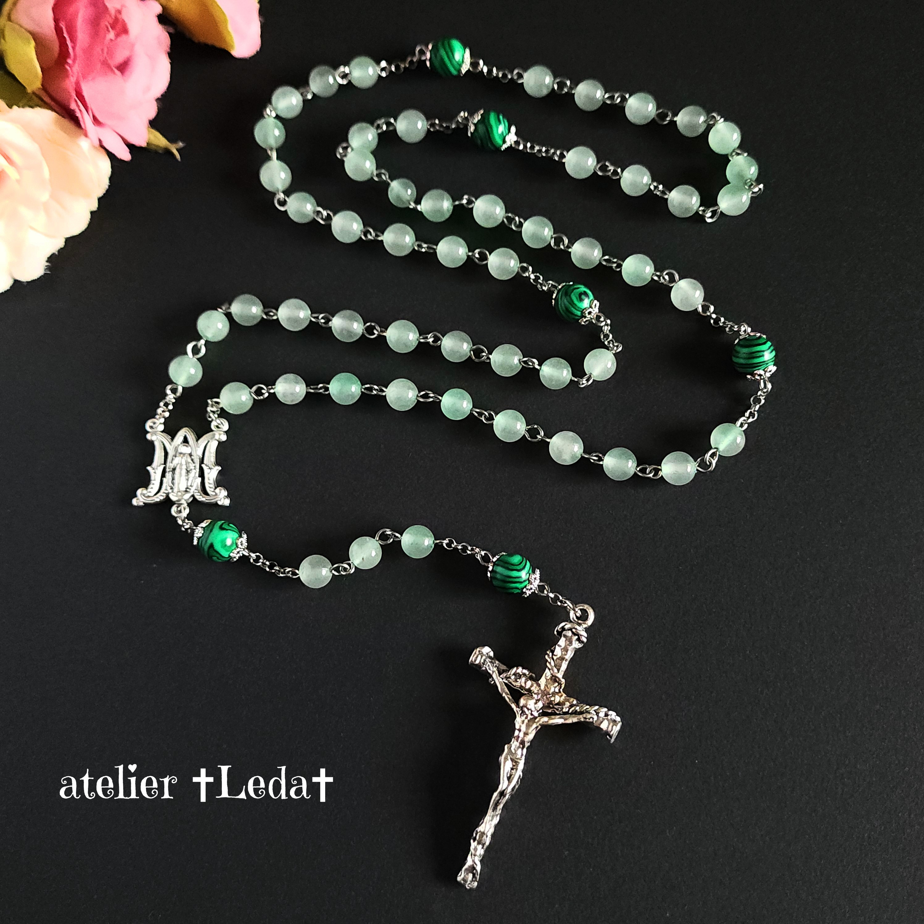 ☆グリーンアベンチュリン＆マラカイト ロザリオ☆ ~G.Aventurine~