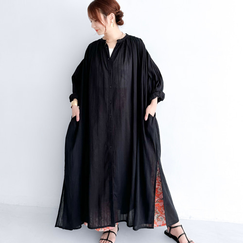 【極美品】PENNY BLACK フラワープリント ストライプ シャツワンピース SHIPS any:〈洗濯機可能〉フラワー ストライプ ミックス フレア