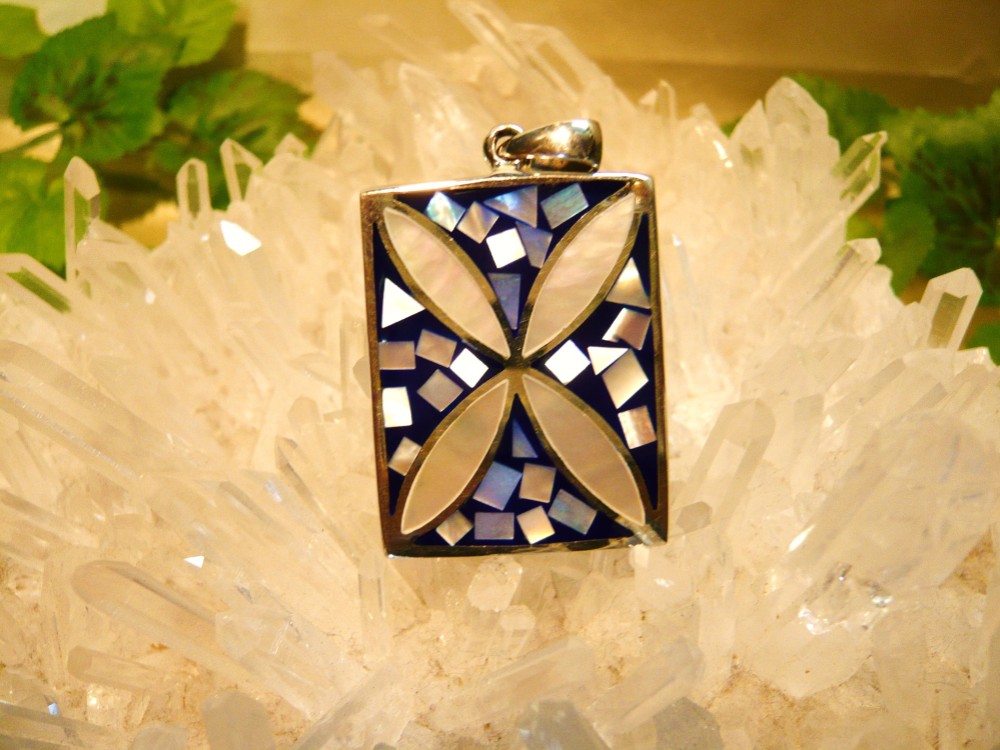 天然シェル　Silver925　ペンダントトップ　マザーオブパール　白蝶貝　27