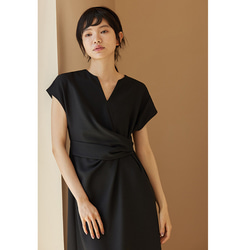 Vネックワンピース　ノースリーブワンピース　可愛いウエストワンピース　ブラック　S-XL#555 12枚目の画像