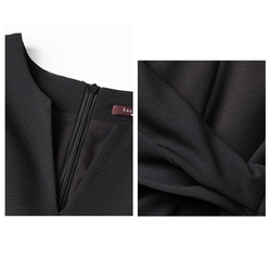 Vネックワンピース　ノースリーブワンピース　可愛いウエストワンピース　ブラック　S-XL#555 15枚目の画像