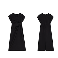 Vネックワンピース　ノースリーブワンピース　可愛いウエストワンピース　ブラック　S-XL#555 16枚目の画像