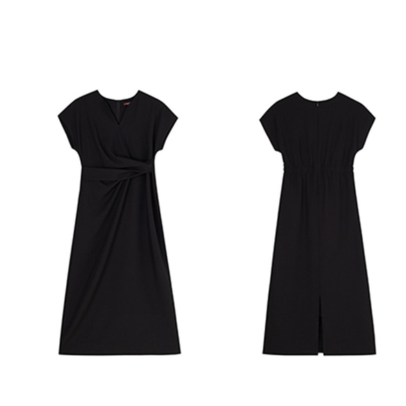 Vネックワンピース　ノースリーブワンピース　可愛いウエストワンピース　ブラック　S-XL#555 16枚目の画像