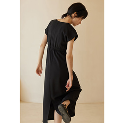 Vネックワンピース　ノースリーブワンピース　可愛いウエストワンピース　ブラック　S-XL#555 9枚目の画像