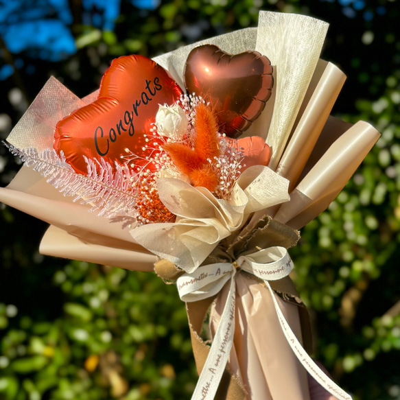 バルーンブーケ オレンジミニブーケ・母の日 発表会・誕生日