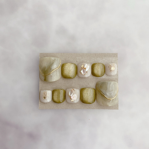 現品限り フットネイル ネイルチップ ペディ ニュアンスネイル サイズ