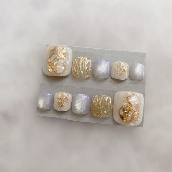 【foot】シェル ニュアンス フットネイルチップ 現品限り フットネイル ネイルチップ ペディ ニュアンスネイル