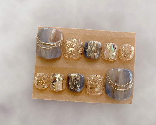 【foot】シェル ニュアンス フットネイルチップ フット3本セット/シェル／大人上品ネイル/上品/オフィス/シェル