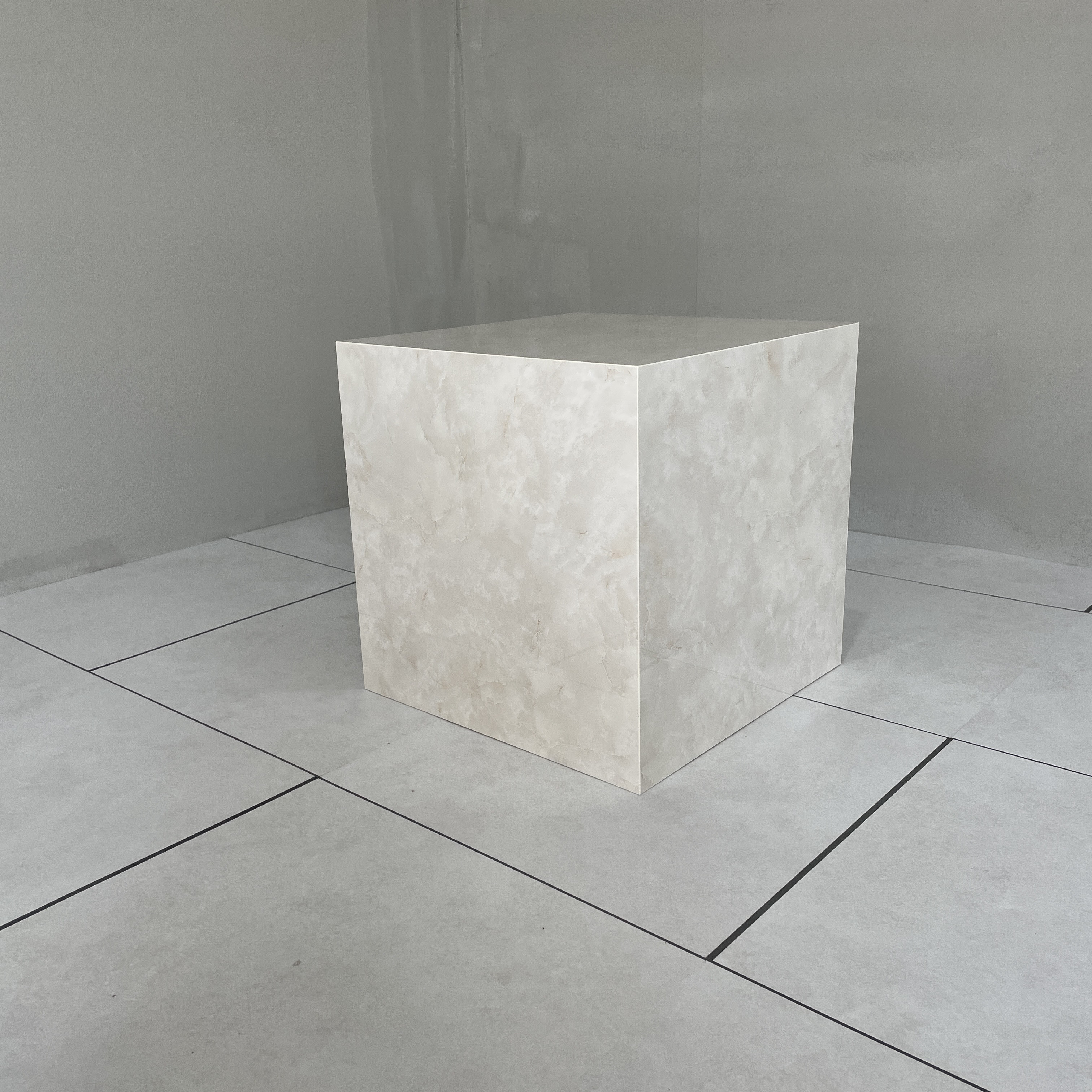 【5way】大理石調 マルチキューブボックスS 〜座れるディスプレイ展示台・サイドテーブル・キューブ椅子～