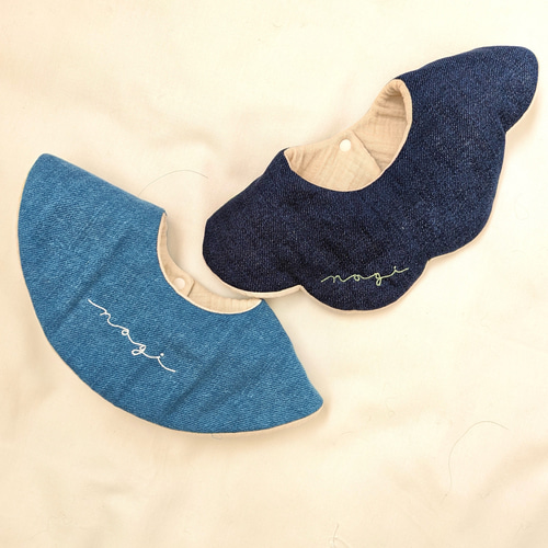 まるでデニム！なスタイ ￤デニム風生地￤もくもくスタイ￤まんまる