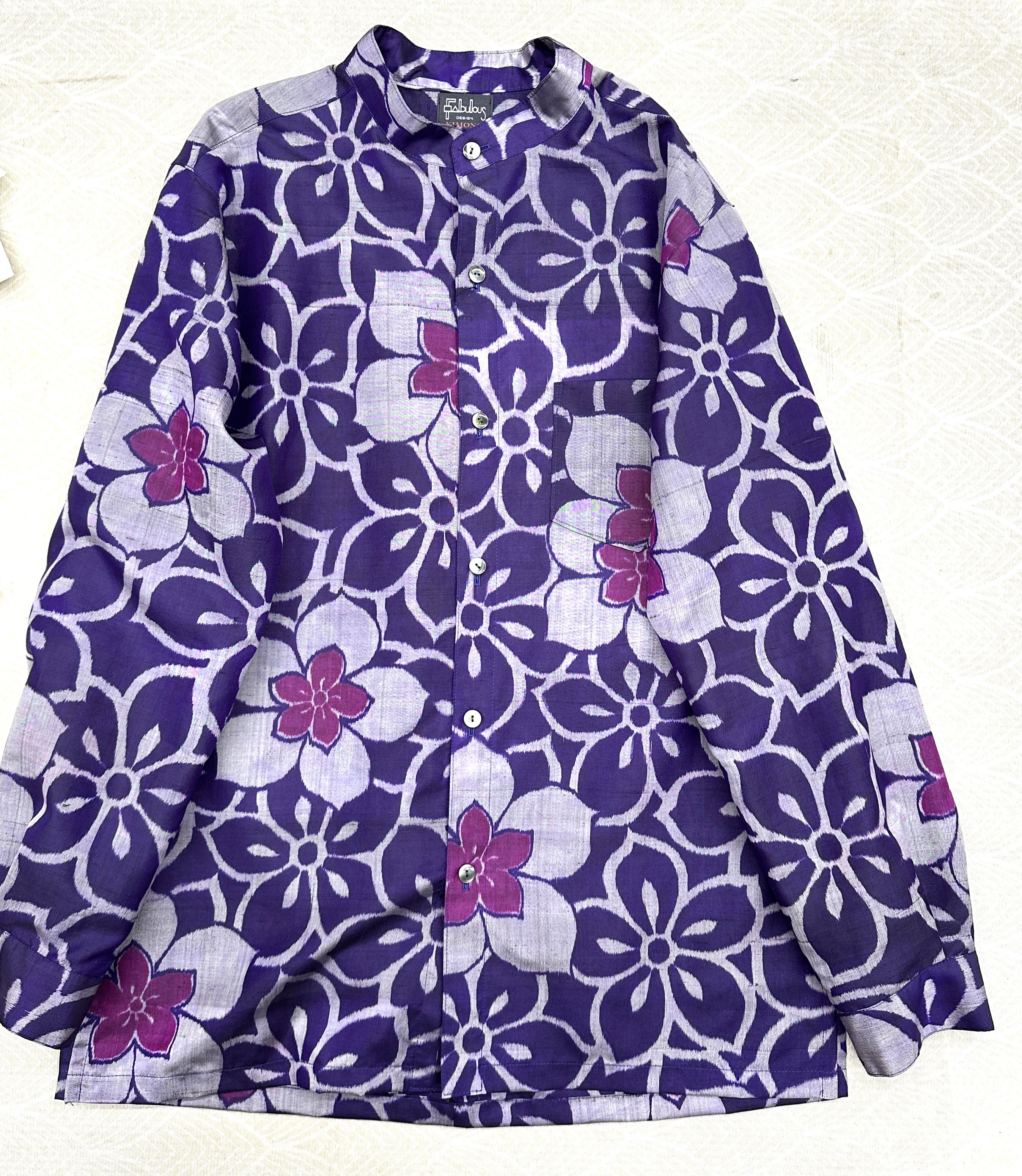 銘仙で作ったアロハシャツ