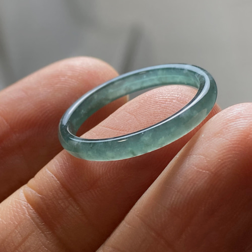 L6-202 深灰藍 15.0号 天然グアテマラ産 A貨 本翡翠 くりぬき