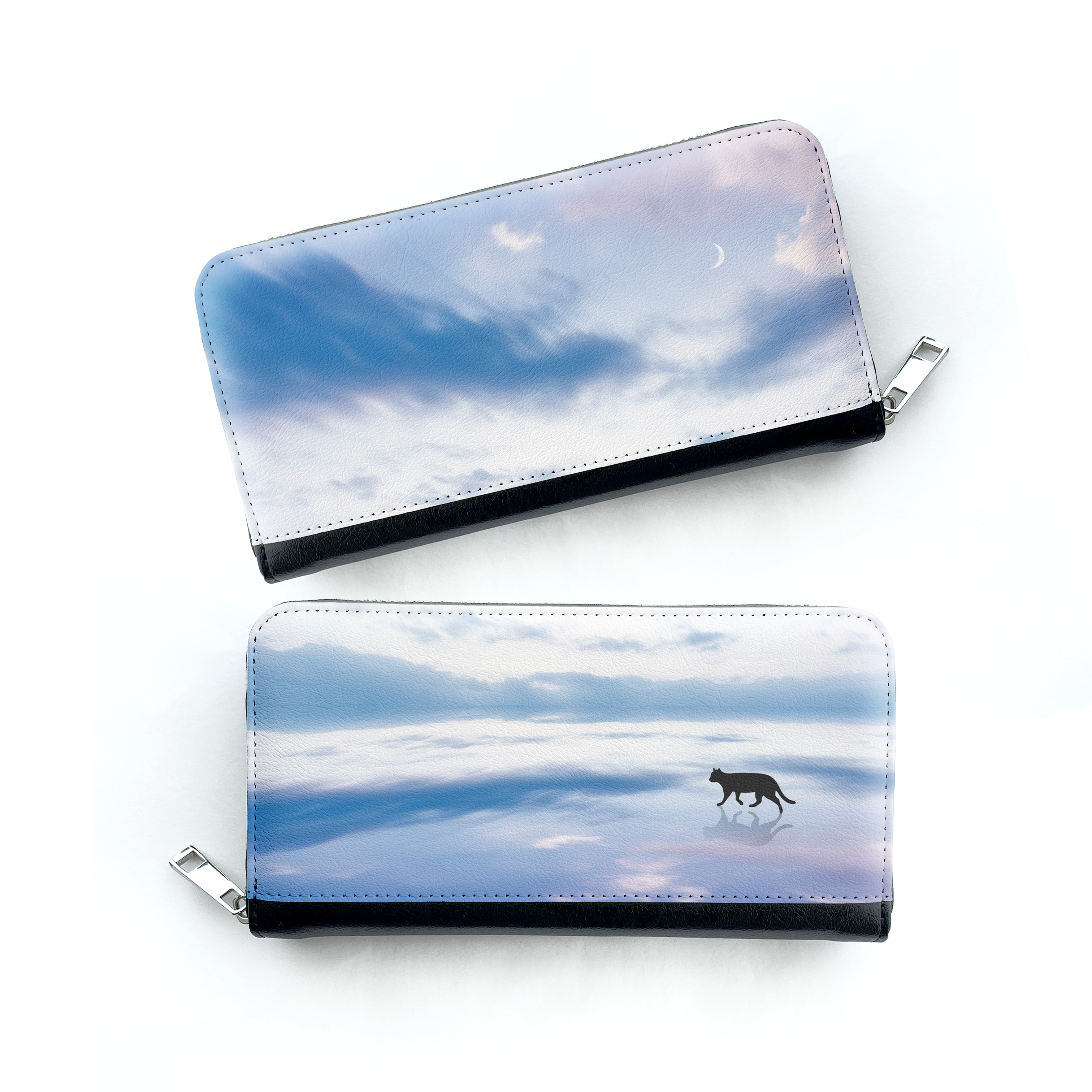 浜辺の散歩 (明け方ver.)　長財布　猫　ねこ　海