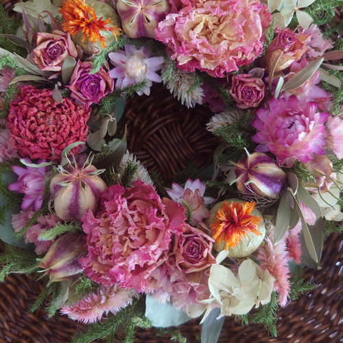 しめ縄リース紫トルコキキョウ