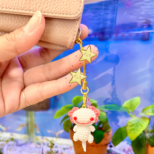 季節のおすすめ商品 ウーパールーパーストラップ✨ あみぐるみ mon-mon 通販 あみぐるみ