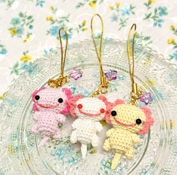 ウーパールーパーストラップ✨ あみぐるみ mon-mon 通販