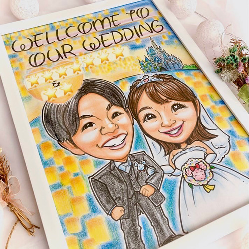 似顔絵オーダー 結婚式 ウェルカムボード ウェルカムスペース 似顔絵オーダー 結婚式 ウェルカムボード ウェルカムスペース