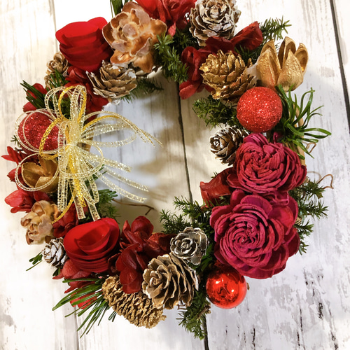 魔女の棲む森 ～深碧萌～】ドライフラワー リース クリスマスリース