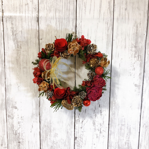 クリスマスリース no.7 直径20cm プリザーブドフラワー MUM FLOWERS