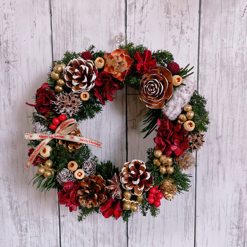 クリスマスリース no.9 直径20cm プリザーブドフラワー MUM FLOWERS  