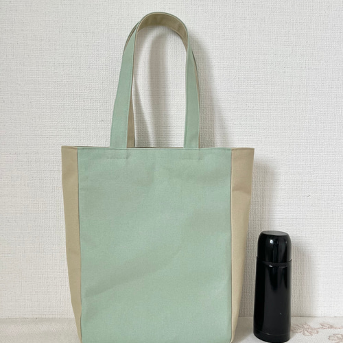 縦長Lサイズ】縦長トートバッグ スモーキーセラドン 帆布 倉敷