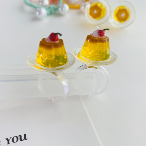 レジン キッズ リング 指輪 ハンドメイド プリン プレゼント 指輪