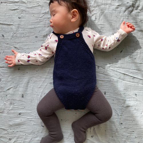 受注制作】手編み ベビー ロンパース サロペット ベビー服 mochi 通販