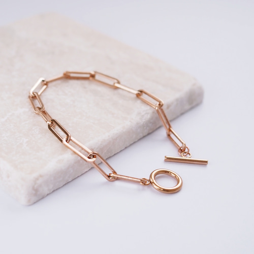 金属アレルギー対応! ピンクゴールド＊リンクチェーンのマンテル