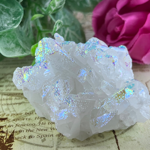 キャンドルクォーツ✨ オーラ 水晶 ラフストーン 原石 クラスター