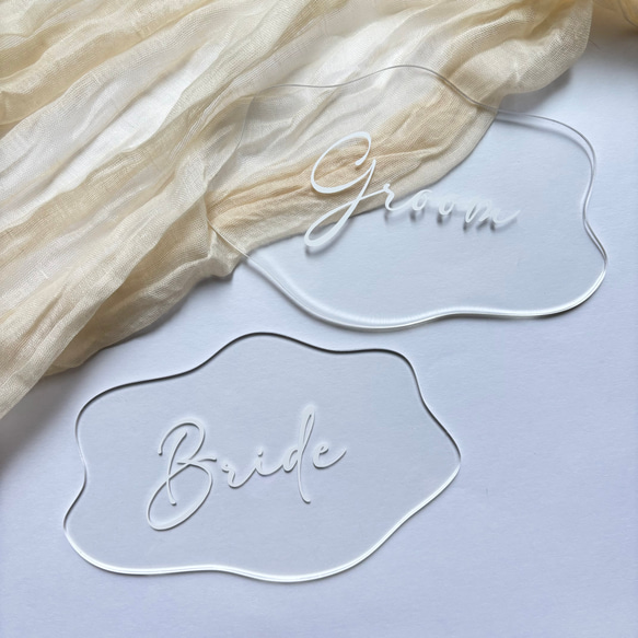 受付サインステッカー groom bride KS02 ウェルカムボード Hana Design