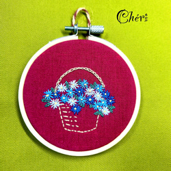 ハンドメイド　花束　風景　刺繍　壁掛け　2つセット e3b7c73c3a1d37d91169453054cbef