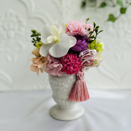 B104e   仏花アレンジ一対　プリザーブドフラワー　お供え花　ハンドメイド B104e 仏花アレンジ一対 プリザーブドフラワー お供え花