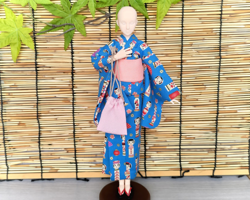 空飛ぶこけし【27cmドール浴衣】 おもちゃ・人形 手縫いドール着物いと