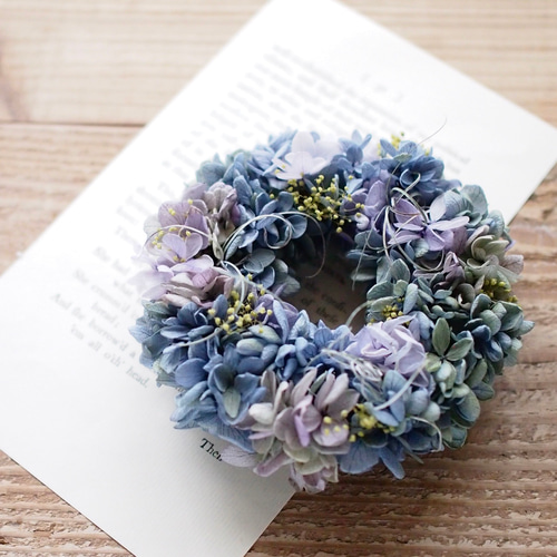 選べる2サイズ プリザーブド紫陽花のリース プリザーブドフラワー  