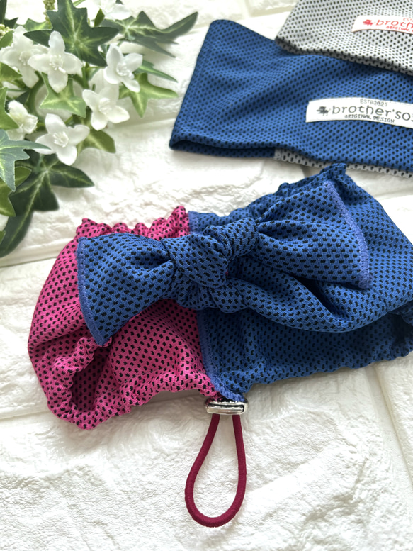 "数量限定"　bi-color クールタオルネックウォーマー「虫歯巻きにもなるよ」UVカット 1枚目の画像