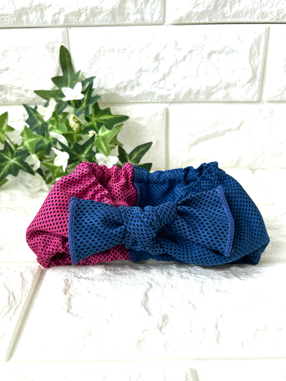 "数量限定"　bi-color クールタオルネックウォーマー「虫歯巻きにもなるよ」UVカット 2枚目の画像