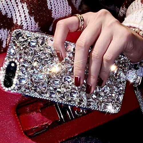 クリスタル装飾 シルバー iPhoneケース レースレディース Lace Ladies メタルフレームグリッター ラメiPhone