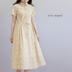 サイズが選べる◎】リバティフラワープリント 半袖ワンピース