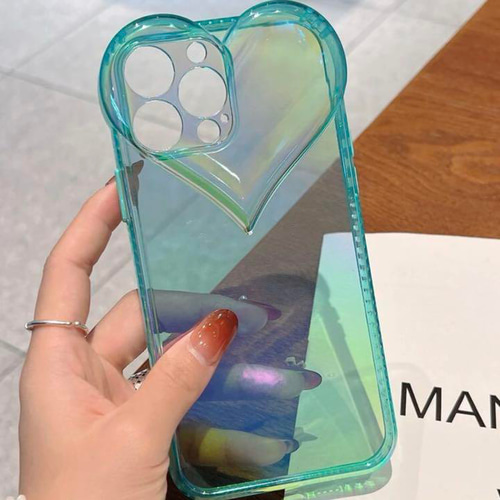 iPhone13 ケース 韓国 くも グリーン エモニーク emonique iPhoneケース カバー ウェーブ うねうね