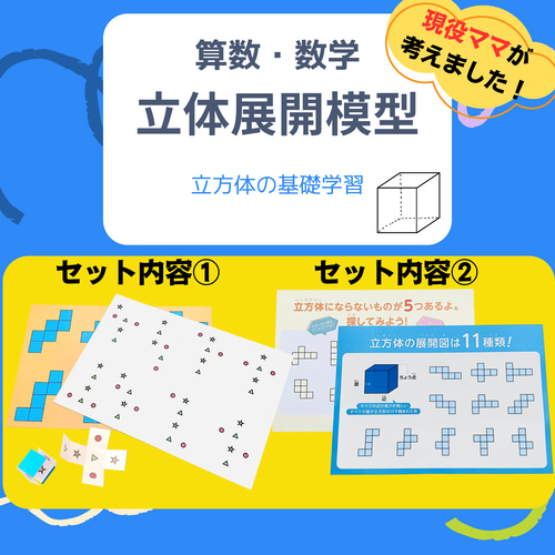 立方体11種 立体展開図模型 中学受験 知育玩具 小学生 中学生