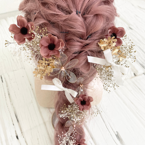 ラプンツェル 髪飾り ヘッドドレス ブラウン ゴールド ヘッドドレス