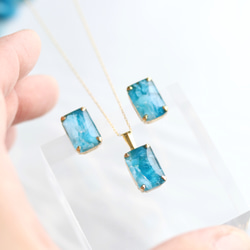 【Creema限定 数量限定10点・夏のひんやりセット】アパタイトのアクセサリーセット 4枚目の画像