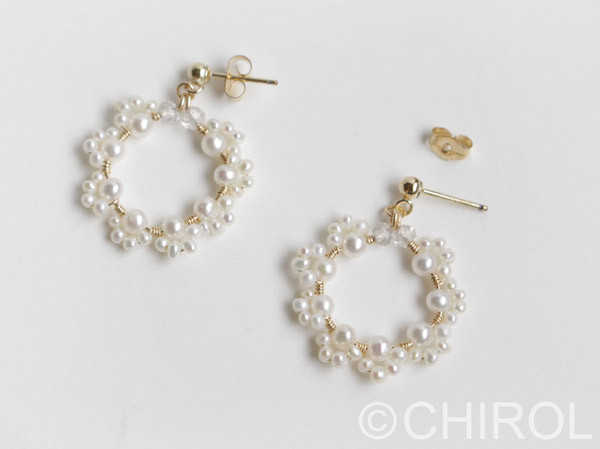 ＊●●　淡水パール の ピアス●●＊/ 14kgf