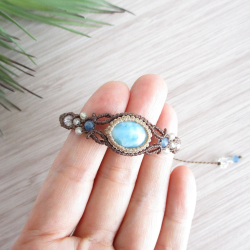 海の色♪】ラリマーのマクラメブレスレット 〈CB038〉 ブレスレット