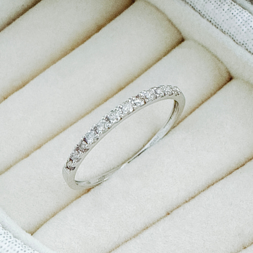 プラチナ【ハーフエタニティリング 天然ダイヤモンド0.15ct】++ 9～17