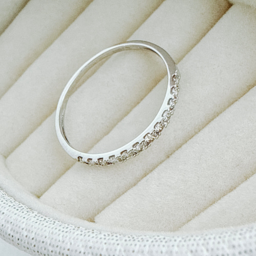 プラチナ【ハーフエタニティリング 天然ダイヤモンド0.15ct】++ 9～17