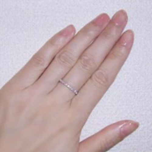 地金＊プラチナ【ハーフエタニティリング11号】天然ダイヤモンド0.15ct 新品 プラチナダイヤ計0．15ct ハーフエタニティリング（11号