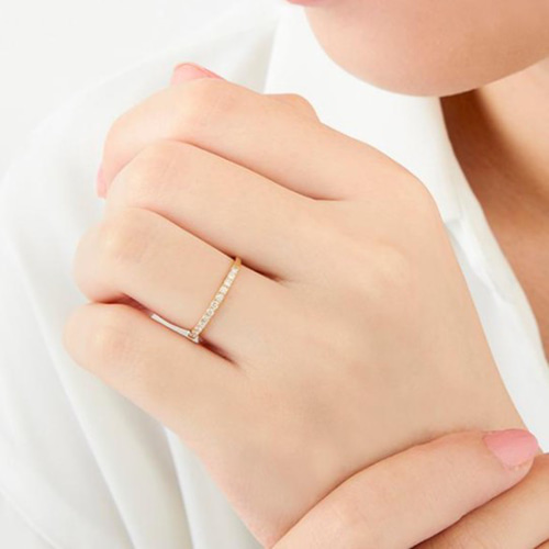 プラチナ【ハーフエタニティリング 天然ダイヤモンド0.15ct】++ 9～17