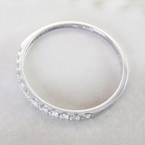 プラチナ【ハーフエタニティリング 天然ダイヤモンド0.15ct】++
